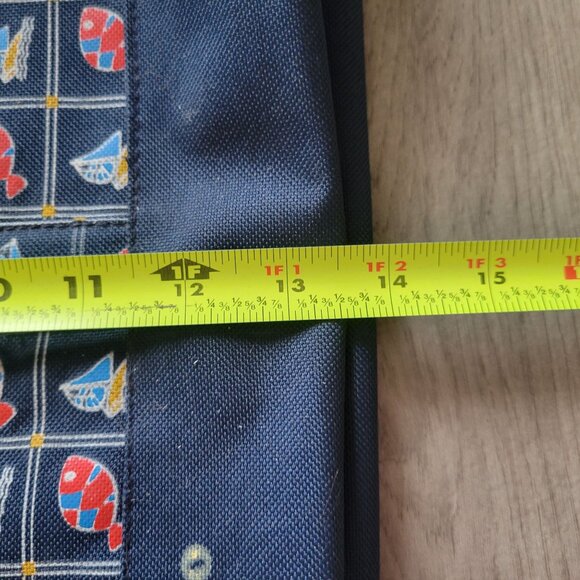 Puerto Rico Fish & Sailboat Print Tote Bag With Zipper Closure & Pouch Navy Blue - Picture 4 of 6